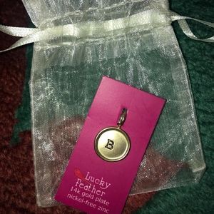 Lucky Feather Gold Letter "B"  Charm Builder
